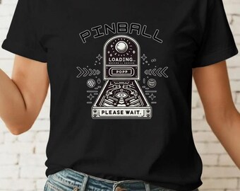 T-shirt graphique de flipper rétro, t-shirt gamer rigolo