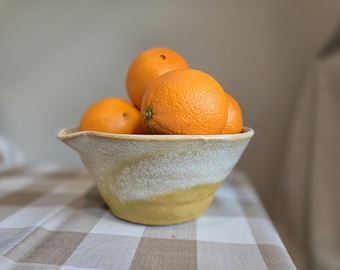 Handmade Yellow Fruit Bowl
