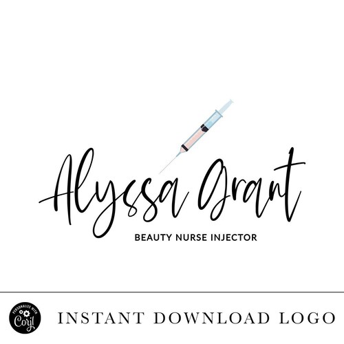 Editable Beauty Nurse Logo Nurse Injector Logo Cosmetic Etsy UK