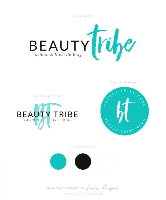 Teal Logo Photography Logo Design Branding Package Blog Logo