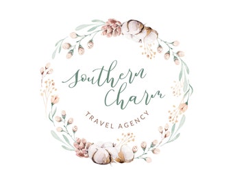 Travel Logo, Southern Travel Logo, Cotton Logo, Travel Agent Logo Design, Travel Professional Logo, Travel Advisor Logo, Travel Marketing