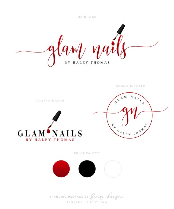 Nail Artist Logo Design And Branding Package For Nail Artists Etsy