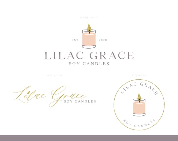Candle Logo Design Soy Candle Logo Flame Logo Organic Logo Premade Logo  Design Candle Branding Package Boho Candle Decor Logo Blog Logo by Fancy  Designs | Catch My Party