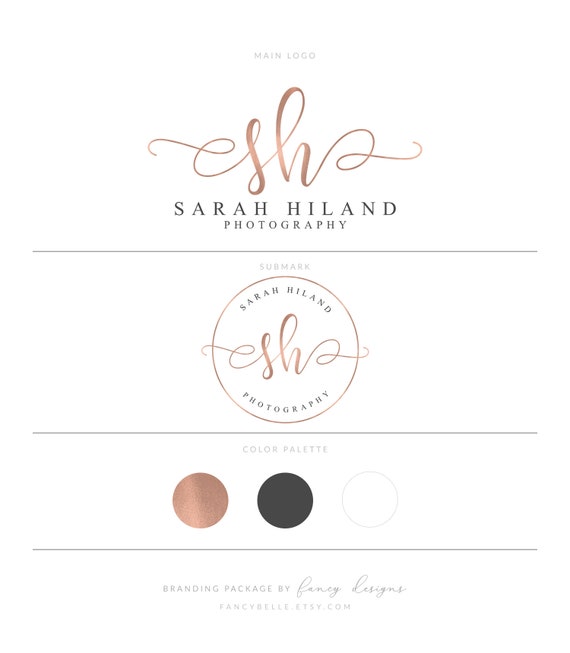 Calligraphy Logo Photography Logo Watermark Rose Gold Logo Lash Logo Branding Package Eyelash Logo Realtor Logo Real Estate Logo Doula Logo Il_570xn