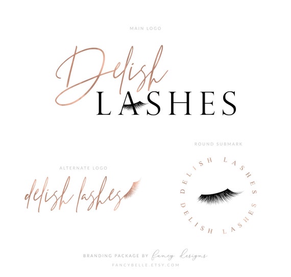 Lashes Logo Makeup Artist Logo Rose Gold Logo Watermark Lash Etsy