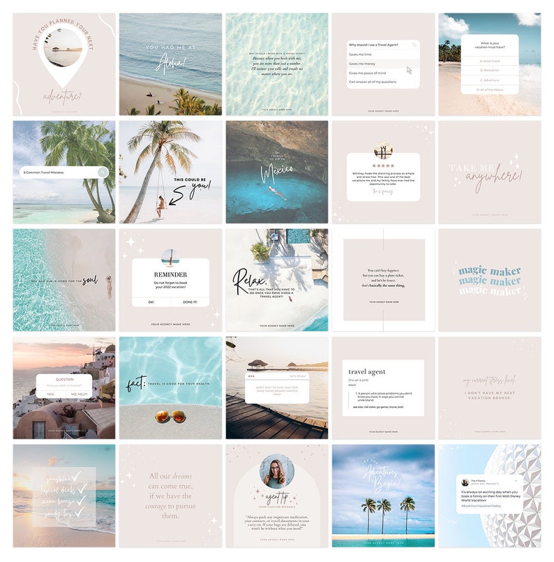 Travel Agent Instagram Post Templates Canva Social Media Templates Instagram Quotes Travel Agent Marketing Content Calendar Writing Prompts image 3