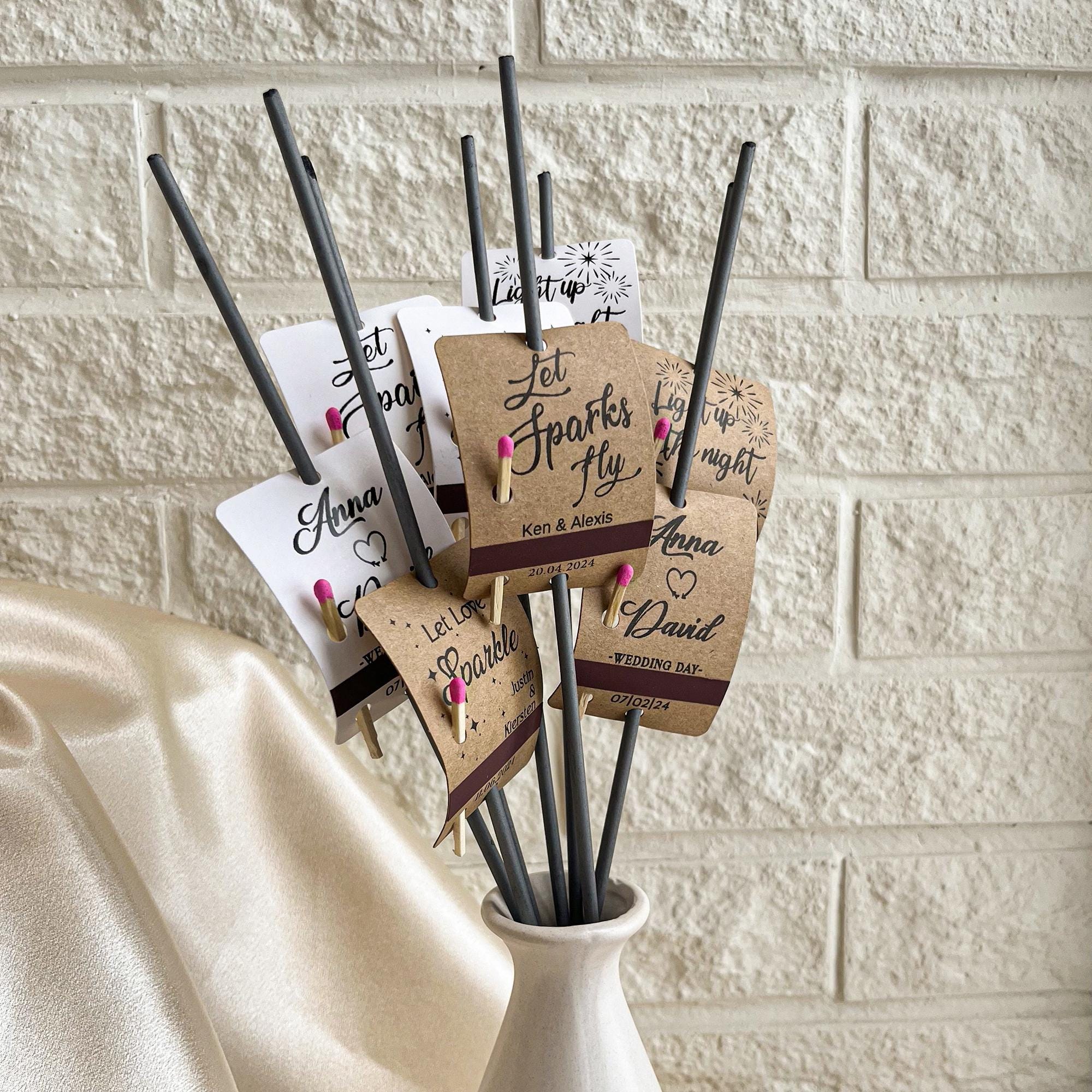 Personalized sparkler tags, For wedding birthday party Anniversarie Engagement Partie, 4 Design Unique celebration props.