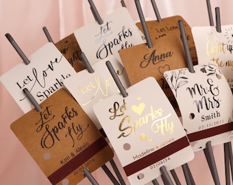 Personalized sparkler tags, For wedding birthday party Anniversarie Engagement Partie, 8 Design Unique celebration props.