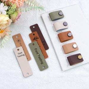Etichette in pelle personalizzate, etichette in pelle, etichette multi-dimensione, etichette personalizzate per articoli fatti a mano, lavorate a maglia, all'uncinetto, etichette per cappelli