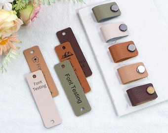 Custom personalized leather labels, Leather Tags, Multi-sized labels, Personalized labels for handmade items , Knitted, Crocheted, Hat tags