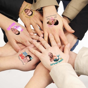 Personalised Bachelorette Tattoo,Face tattoo bachelorette, Custom temporary tattoo, Unique Party Favours, Funny Gift