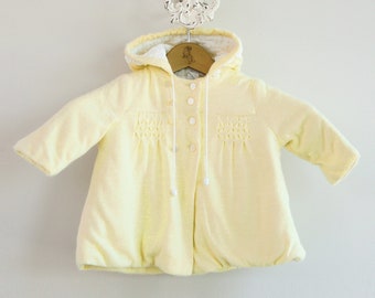 Size 12mo • Baby's 1980s Buttercream Yellow Winter Coat