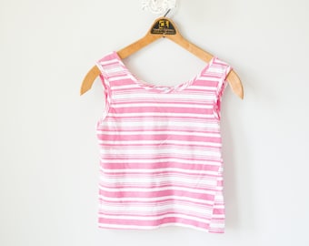 Size 7-8 • Kid’s Pink and White Striped Tank Top