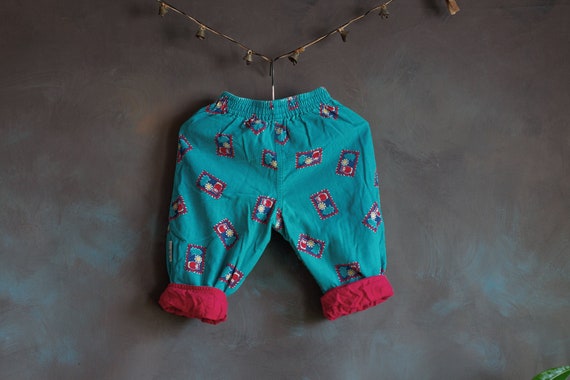 Size 6-18mo • Teal Owl and Tree "Camping" Corduro… - image 1