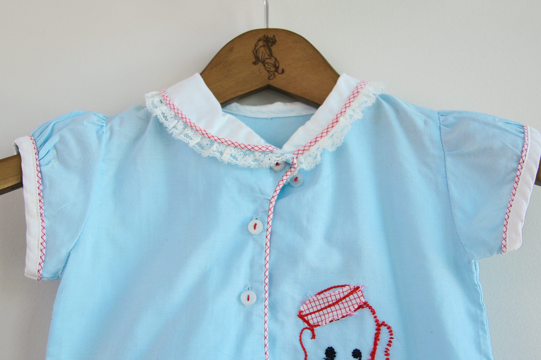 Size 912mo Baby's Blue Cotton Collared Top Etsy