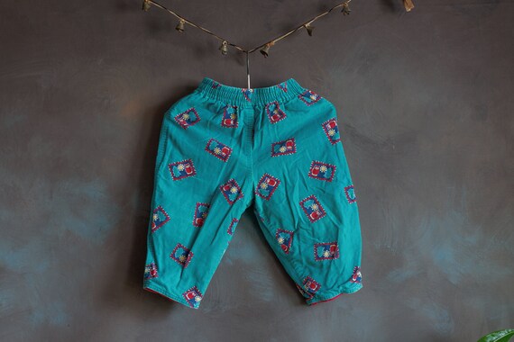 Size 6-18mo • Teal Owl and Tree "Camping" Corduro… - image 2