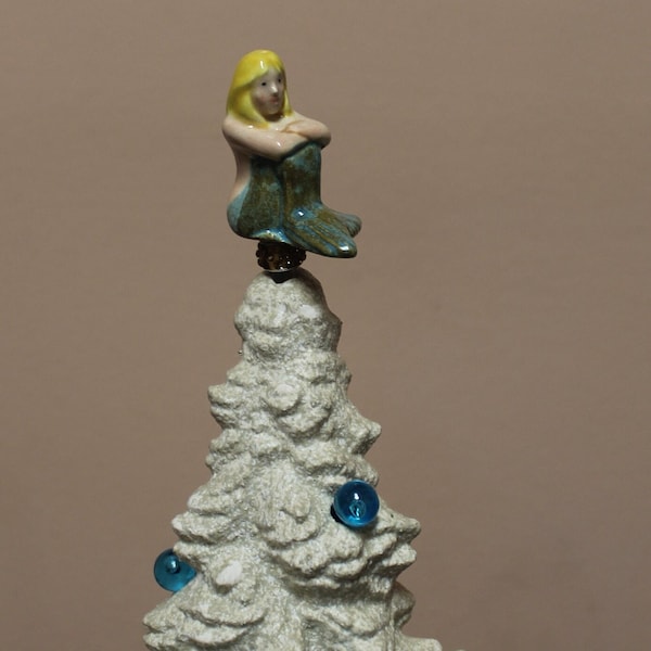 Ceramic Tree  Replacement Topper  Mermaid  fits Atlantic  Vintage Ceramic Christmas tree
