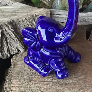 Elephant Ring Dish Jewelry holder ceramic  Ring bearer  blue pottery wedding lucky handmade pottery gifts