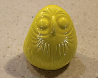 Owl Garden Statue   Vintage style    Glazed INCA Owl with swirls ceramic modern chic hoots