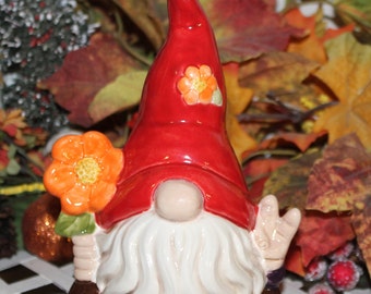 Nordic Garden Gnome Hippy gnome selfie sized Groovy Crystal glazed GNOME for the Holidays