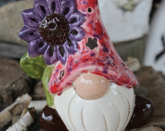 Sunflower Gnome with Tea light - Night light