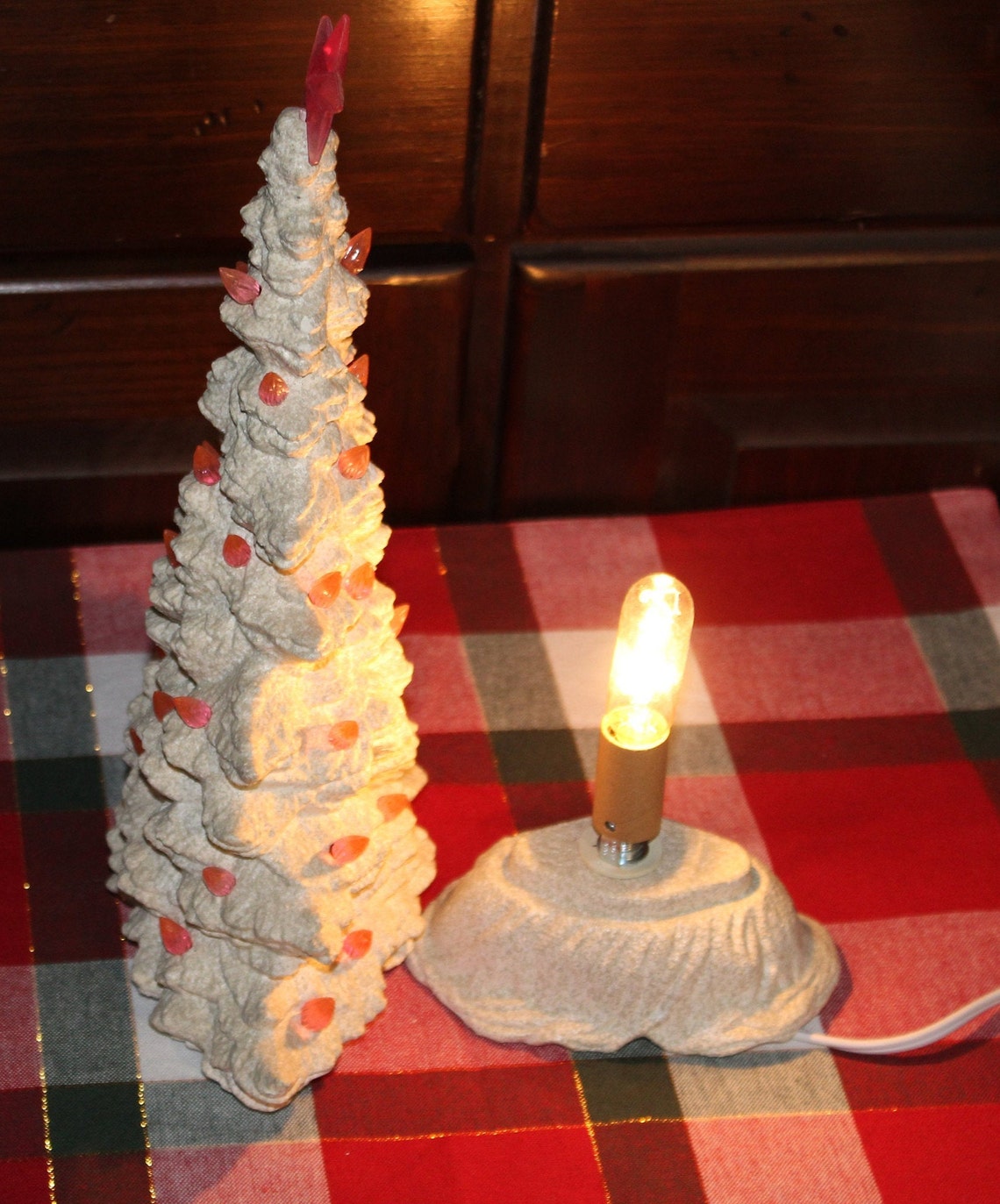 Ceramic Christmas Tree Tampa Bay Window Sill Lighted Desk Etsy