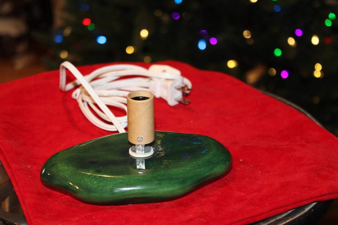 Ceramic Christmas Tree REPLACEMENT Base Green Lighted Base for Tall