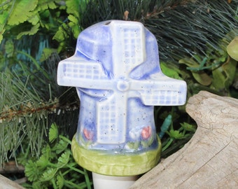 Dutch Windmill Water Spike  from my  Vintage mold- ceramic glazed glass finish Water Tender plant spike free shipping