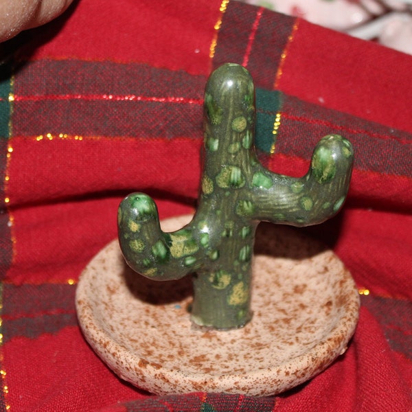 Ceramic Cactus Ring Holder. Ring dish
