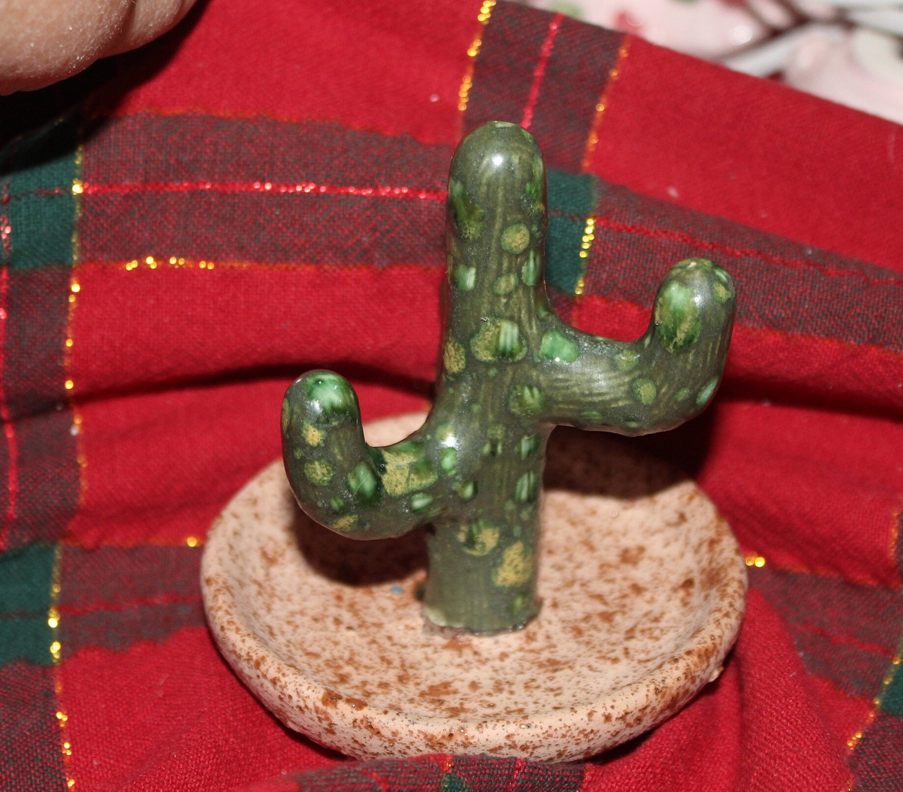 Ceramic cactus ring holder sale