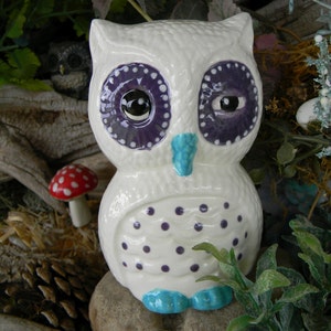 Hootie Owl . Winking .......Vintage style barn potter Owl ... Glazed ceramicVintage Style image 1