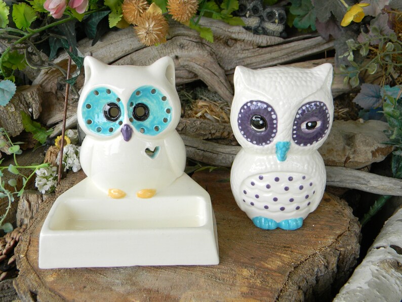 Hootie Owl . Winking .......Vintage style barn potter Owl ... Glazed ceramicVintage Style image 4