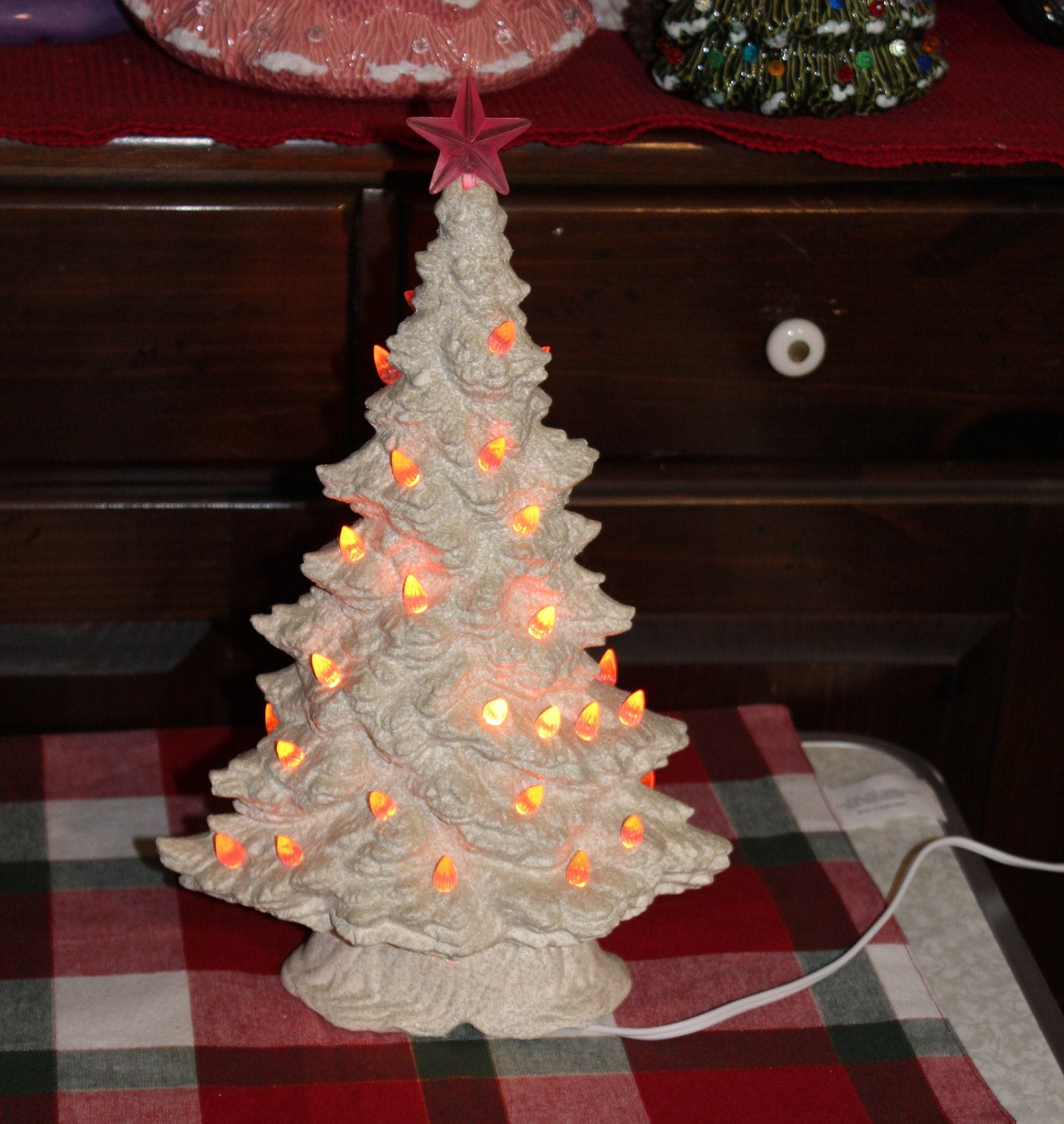 Ceramic Christmas Tree Tampa Bay Window Sill Lighted Desk Etsy