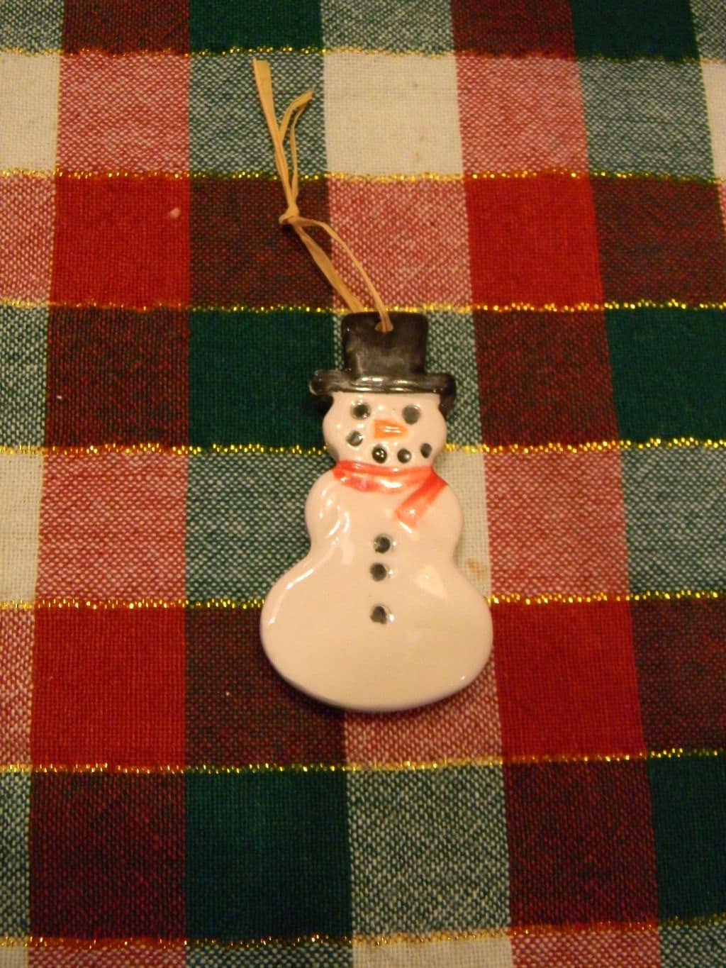 Snowman Christmas Ornament Ceramic Glazed Etsy