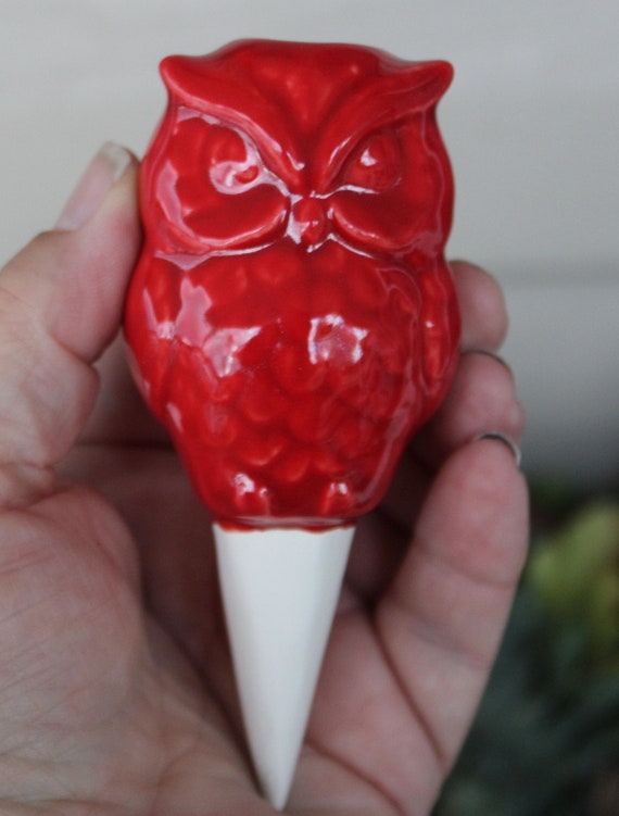 Vintage Owl Water Tender Watering Stake Ceramic Water Etsy