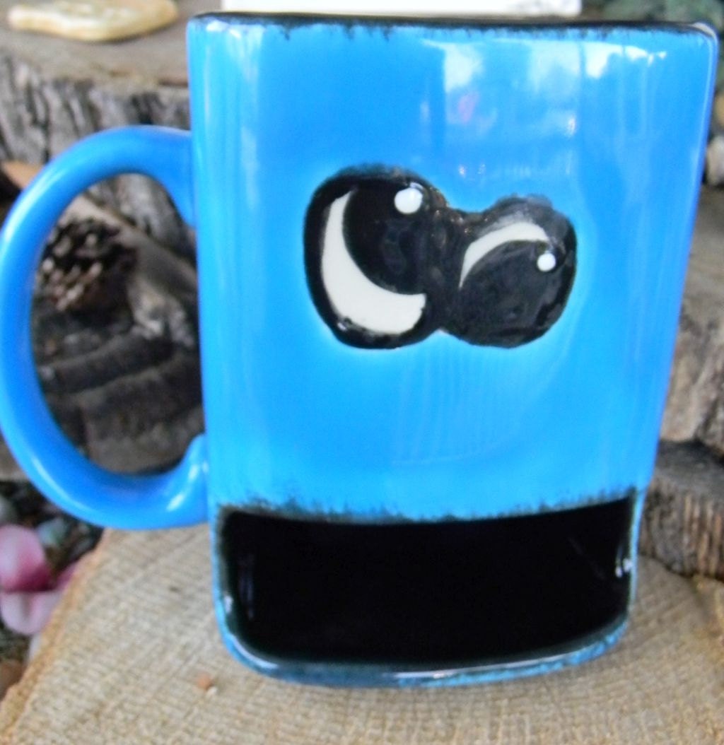 Cookie Monster Mug Cup PAINTED Googly Eyed Dunk Mug Etsy
