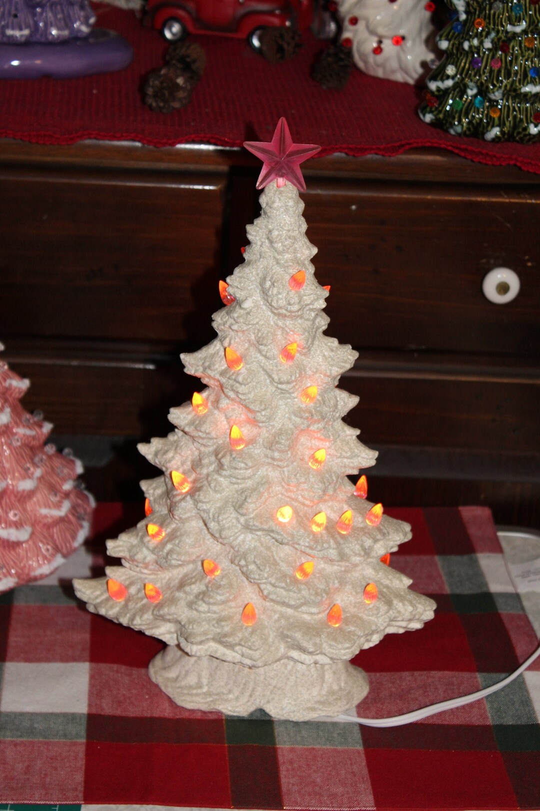 Ceramic Christmas Tree Tampa Bay Window Sill Lighted Desk Etsy