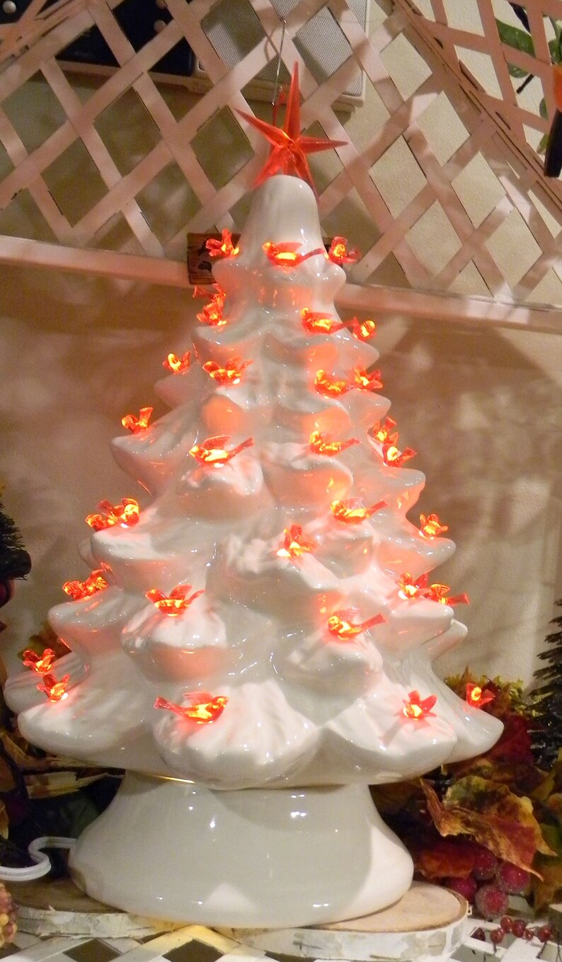 Ceramic Lighted Old Fashioned Christmas Tree 15 tall Etsy