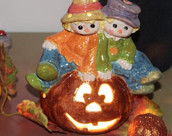 Scarecrow boy  Girl  Home & Garden Statue Lighted Pumpkin night light lighted pumpkin jack o lantern