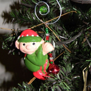 Elf  Christmas Ornament   glazed  elf for your tree Ornament for hanging