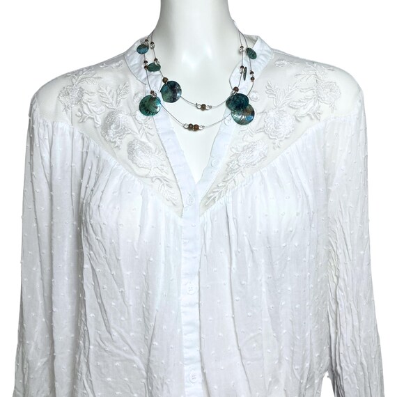 Boho Turquoise Multistrand Abalone Shell Illusion… - image 6