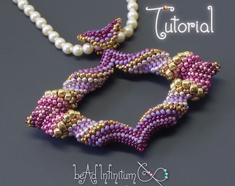 TUTORIAL Cellini Marquis Pendant, Beaded with Peyote Stitch and Seed Beads