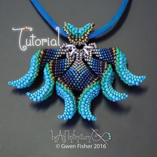 TUTORIAL Kali Beaded Pendant and little bird earrings made with Cellini Peyote Stitch