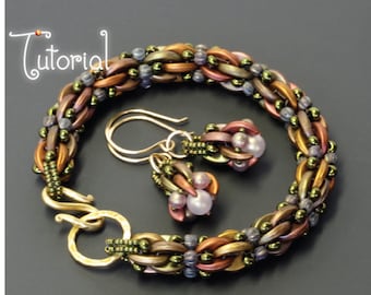 Beading TUTORIAL Space Ship Earrings and Beaded Blast Off Bracelet Pattern with Crescent Beads