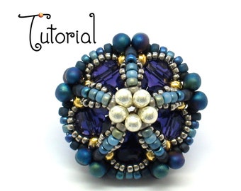 TUTORIAL Ionic Polyehdra beaded beads made with herringbone weave