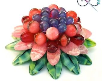 Tutorial Beaded Lotus Flowers using Briolettes and Drop Beads