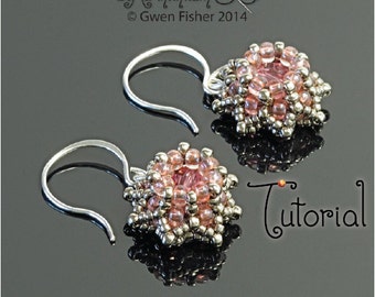 Tutorial Beaded Mini Crown Earrings with Modified Right Angle Weave