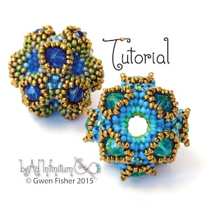 Tutorial Coral Cube Beaded Bead Made with Peyote Stitch and Seed Beads
