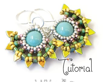 TUTORIAL Beaded Solstice Sun Earrings with Cubic Right Angle Weave