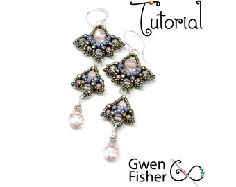 TUTORIAL Lotus Drop Earrings and Necklace Beaded with RAW and Seed Beads